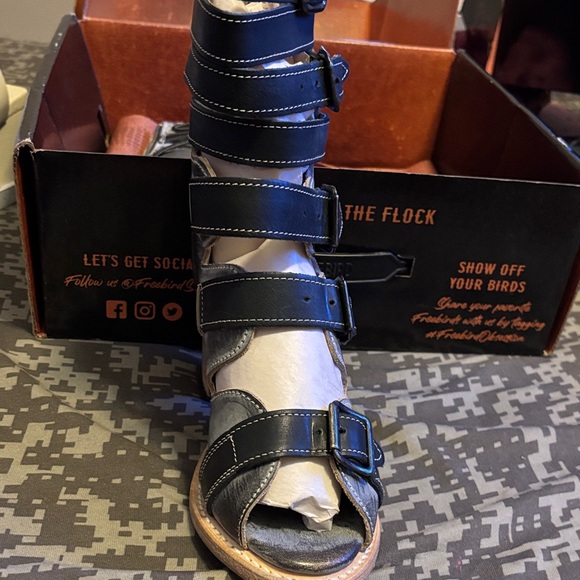 Freebird Distressed Black Heeled Boots - Picture 2 of 5